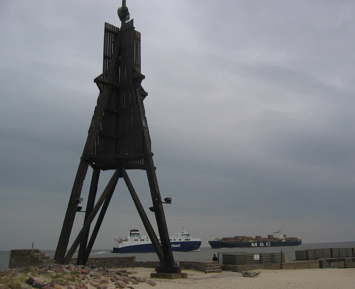 Cuxhaven, Kugelbake an der Elbe-Mündung